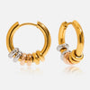 Wholesale Stainless Steel Geometric Circle Earrings With Gold And Silver Color Matching And Electroplating Design