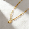 Wholesale Stainless Steel Geometric Clasp Love Lock Pendant Clavicle Necklace With Electroplating For Women