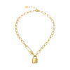 Wholesale Stainless Steel Geometric Clasp Love Lock Pendant Clavicle Necklace With Electroplating For Women