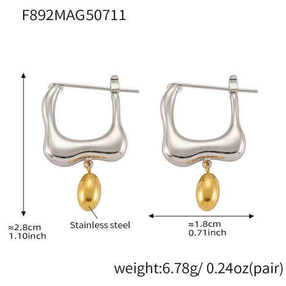 Wholesale Stainless Steel Geometric Color Matching Earrings With Electroplating For Women