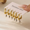 Wholesale Stainless Steel Geometric Color Matching Earrings With Electroplating For Women