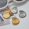 Wholesale Stainless Steel Geometric Conch Spiral Ring Left And Right Side Earrings With Electroplating For Women