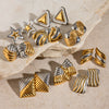 Wholesale Stainless Steel Geometric Contrast Color Earrings With Electroplating For Women