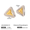 Wholesale Stainless Steel Geometric Contrast Color Earrings With Electroplating For Women