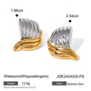 Wholesale Stainless Steel Geometric Contrast Color Earrings With Electroplating For Women