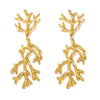 Wholesale 316L Stainless Steel Geometric Coral Shaped Light Luxury Electroplated Women's Earrings