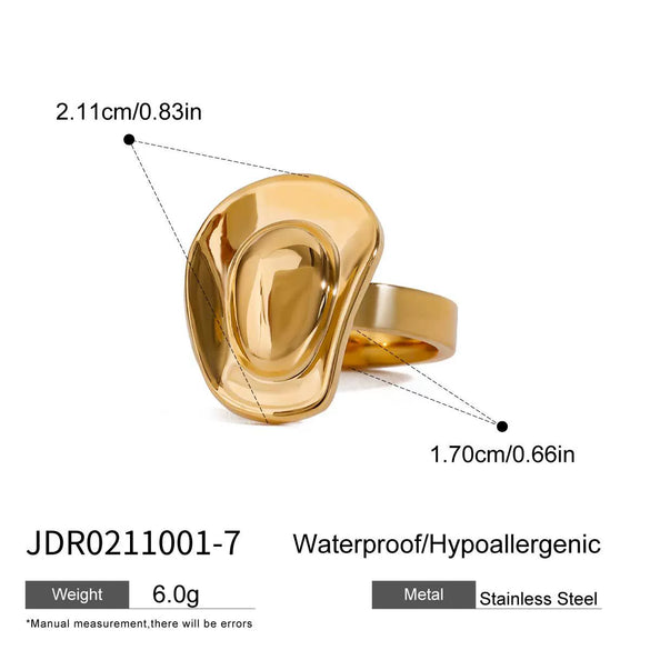Wholesale Stainless Steel Geometric Cowboy Hat Ring With Electroplating For Women