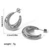Wholesale Stainless Steel Geometric Crescent Cshaped Hollow Electroplated Earrings For Women