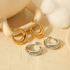 Wholesale Stainless Steel Geometric Crescent Cshaped Hollow Electroplated Earrings For Women