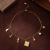 Wholesale Stainless Steel Geometric Cross Birthstone Pendant Necklace With Furnace Vacuum Plating 18K Gold Color Unisex