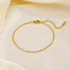 Wholesale Stainless Steel Geometric Cross Chain Anklets For Women With Real Gold Plating