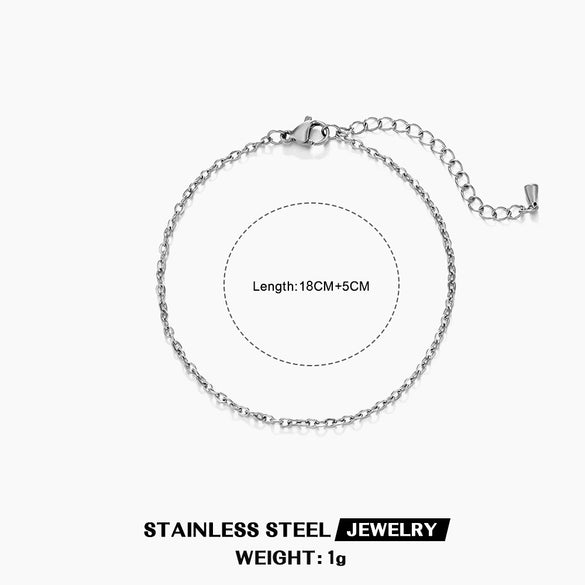 Wholesale Stainless Steel Geometric Cross Chain Anklets For Women With Real Gold Plating