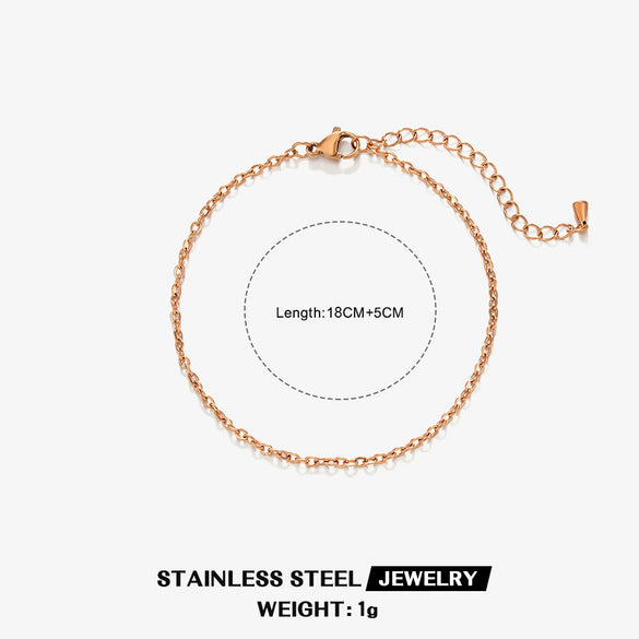 Wholesale Stainless Steel Geometric Cross Chain Anklets For Women With Real Gold Plating