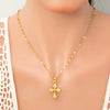 Wholesale Stainless Steel Geometric Cross Clavicle Chain Jewelry With 18K Gold Electroplating For Women