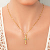 Wholesale Stainless Steel Geometric Cross Clavicle Chain Jewelry With 18K Gold Electroplating For Women