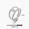 Wholesale Stainless Steel Geometric Cross Opening Adjustable Ring For Women 18K Gold Plated