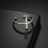 Wholesale Stainless Steel Geometric Cross Opening Adjustable Ring With Gold Plated Electroplating For Women And Men