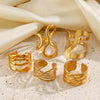 Wholesale Stainless Steel Geometric Cross Opening Ring With 18K Gold Plated Electroplating For Women Hip Hop Style