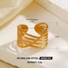 Wholesale Stainless Steel Geometric Cross Opening Ring With 18K Gold Plated Electroplating For Women Hip Hop Style