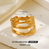 Wholesale Stainless Steel Geometric Cross Opening Ring With 18K Gold Plated Electroplating For Women Hip Hop Style