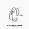 Wholesale Stainless Steel Geometric Cross Ring For Women 18K Gold Plated
