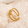 Wholesale Stainless Steel Geometric Cross Ring For Women 18K Gold Plated