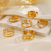 Wholesale Stainless Steel Geometric Cross Ring For Women With 18K Gold Plated Electroplating