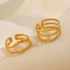 Wholesale Stainless Steel Geometric Cross Ring For Women With 18K Gold Plated Electroplating
