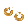 Wholesale Stainless Steel Geometric Cshaped Earrings For Women 18K Goldplated