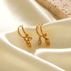 Wholesale Stainless Steel Geometric Cshaped Earrings Inlaid With Zircon For Women