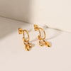 Wholesale Stainless Steel Geometric Cshaped Earrings Inlaid With Zircon For Women