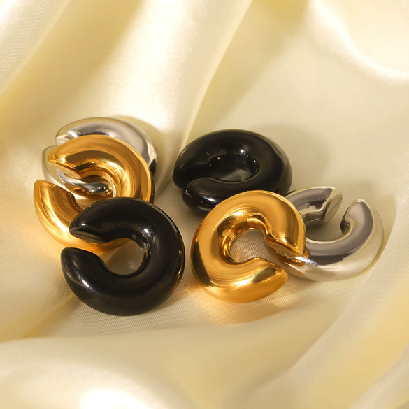 Wholesale Stainless Steel Geometric Cshaped Electroplated Ear Clip Earrings For Women