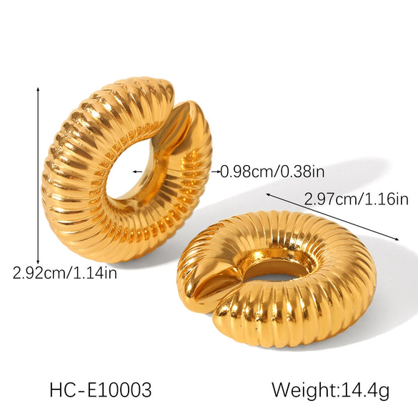 Wholesale Stainless Steel Geometric Cshaped Electroplated Ear Clip Earrings For Women