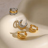 Wholesale Stainless Steel Geometric Cshaped Electroplated Threelayer Thread Earrings For Women