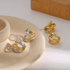 Wholesale Stainless Steel Geometric Cshaped Electroplated Threelayer Thread Earrings For Women