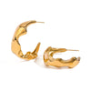 Wholesale Stainless Steel Geometric Cshaped Electroplated Women's Earrings Jewelry With Smooth Curved Design