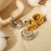 Wholesale Stainless Steel Geometric Cshaped Electroplated Women's Earrings