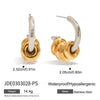 Wholesale Stainless Steel Geometric Cshaped Electroplated Women's Earrings