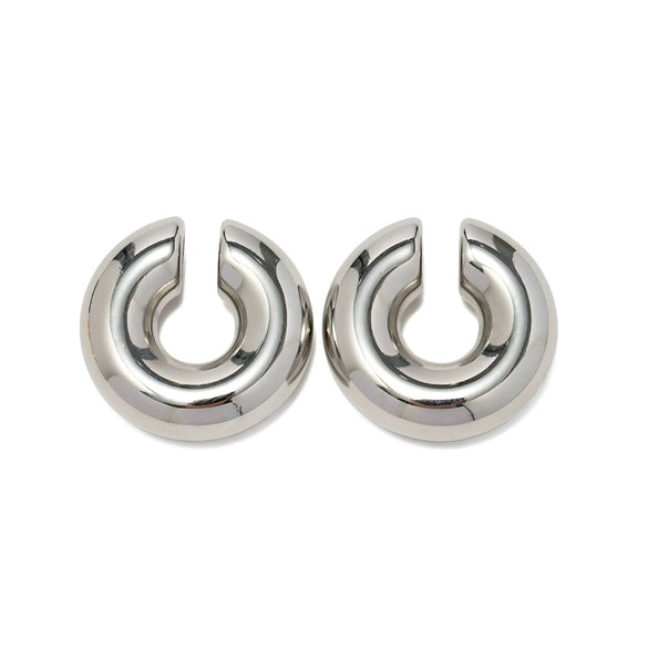 Wholesale Stainless Steel Geometric Cshaped Hollow Electroplated Ear Clip Earrings