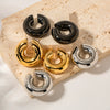 Wholesale Stainless Steel Geometric Cshaped Hollow Electroplated Ear Clip Earrings