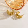 Wholesale Stainless Steel Geometric Cshaped 3Layer Round Bead Stitching Handmade Electroplated Women's Earrings