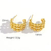 Wholesale Stainless Steel Geometric Cshaped 3Layer Round Bead Stitching Handmade Electroplated Women's Earrings
