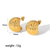 Wholesale Stainless Steel Geometric Cshaped Tassel Pleated Texture Electroplated Women's Earrings