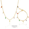 Wholesale Stainless Steel Geometric Cube Zircon Pendant Clavicle Chain Electroplated Unisex Jewelry