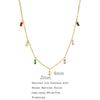 Wholesale Stainless Steel Geometric Cube Zircon Pendant Clavicle Chain Electroplated Unisex Jewelry