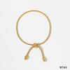 Wholesale Stainless Steel Geometric Design Adjustable Chain Bracelet With Real Gold Plating Light Luxury And Minimalist Style
