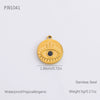 Wholesale Stainless Steel Geometric Devil's Eye 18K Gold Plated Pendant Necklace