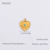 Wholesale Stainless Steel Geometric Devil's Eye 18K Gold Plated Pendant Necklace