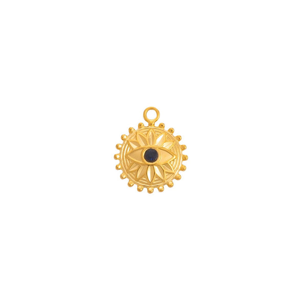 Wholesale Stainless Steel Geometric Devil's Eye 18K Gold Plated Pendant Necklace