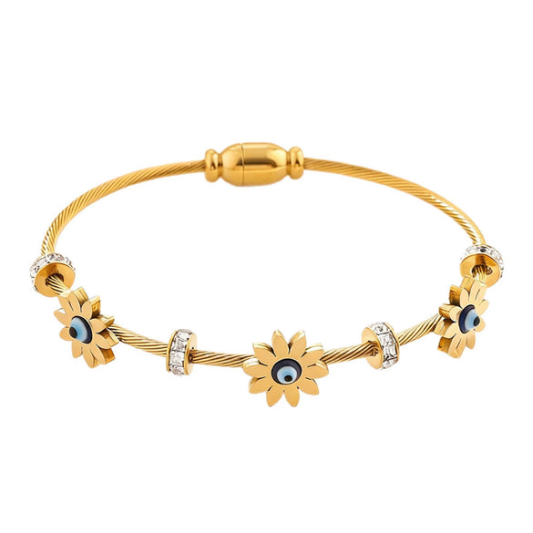 Wholesale Stainless Steel Geometric Devil's Eye 18K Goldplated Personalized Bracelets